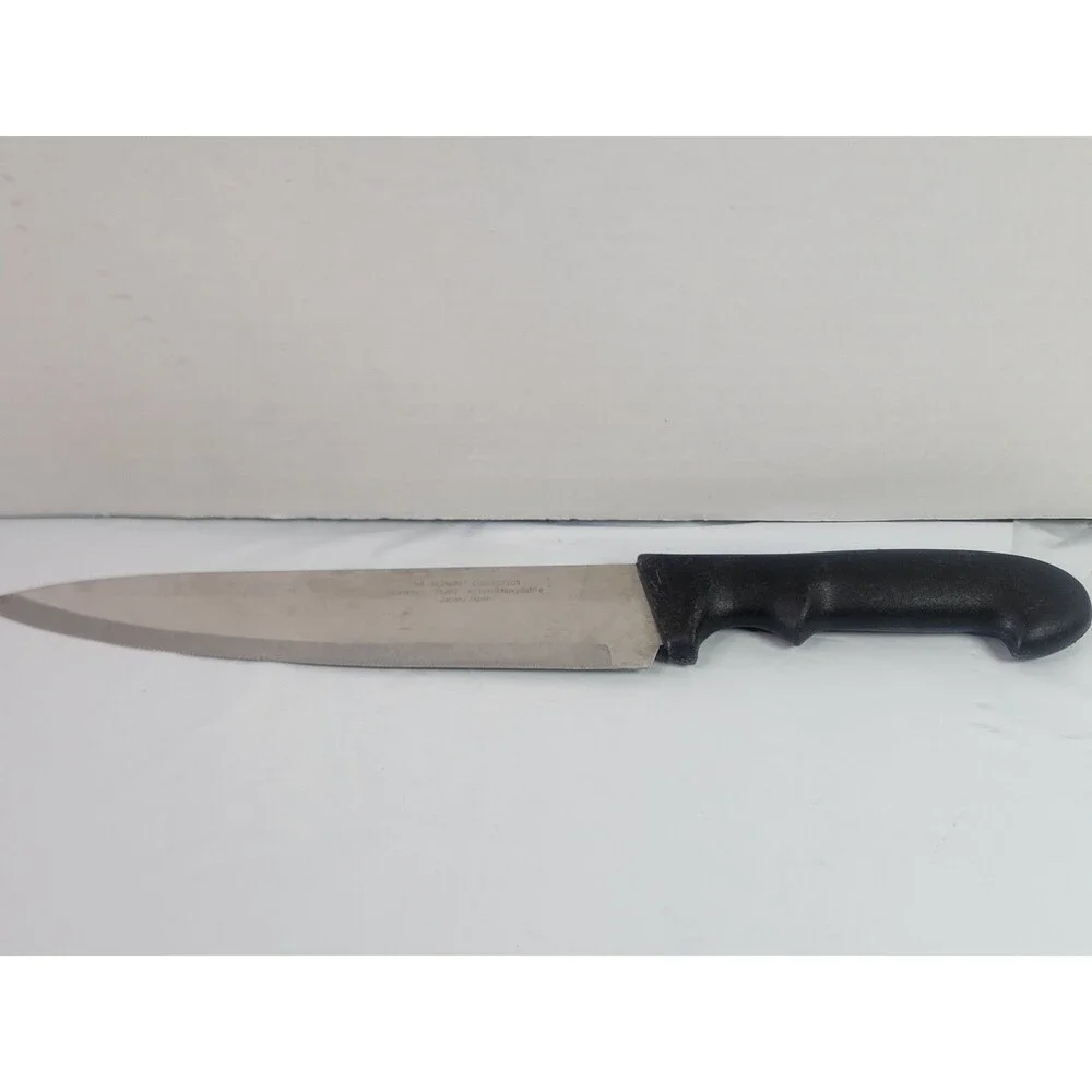 The Reinhart Collection Japan Stainless Steel Serrated Chef Knife Black Handle